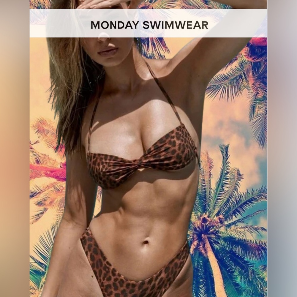 MONDAY SWIMWEAR Tamarama Top - Dark Jaguar Size M (NWT)